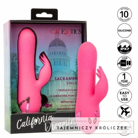 CalExotics Sacramento Sweetie Kalifornijski Wibrator Krolik Rożowy USB CALEXOTICS