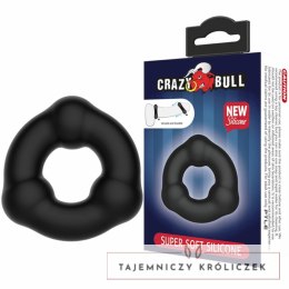Crazy Bull elastyczny silikonowy pierścień z wypustkami, czarny 5,4 cm CRAZY BULL