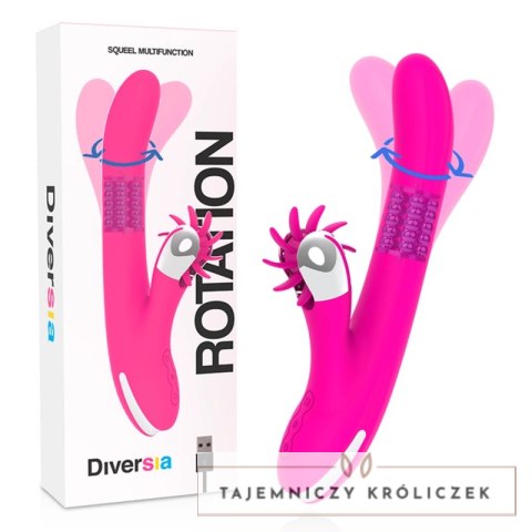 Diversia Bunny Rotation 24 cm - model obrotowy silikonowy z ładowaniem USB DIVERSIA