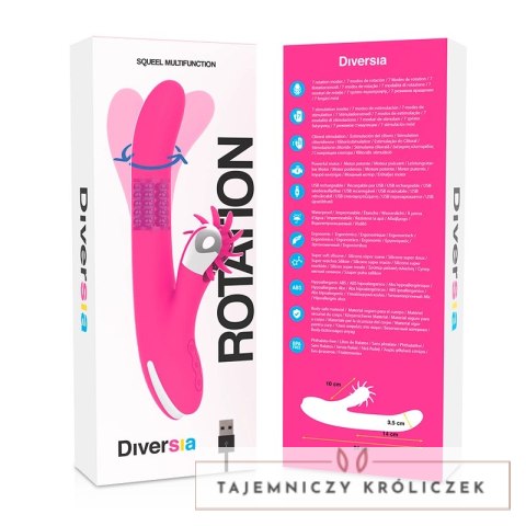 Diversia Bunny Rotation 24 cm - model obrotowy silikonowy z ładowaniem USB DIVERSIA
