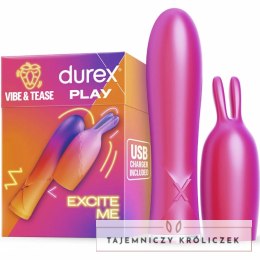 Durex Vibe & Tease Bunny - wielofunkcyjny wibrator wodoodporny USB 7 trybow Durex
