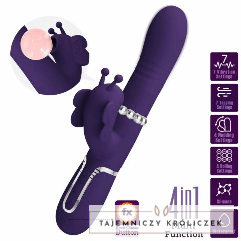 Pretty Love Butterfly Violet - wielofunkcyjny masażer 4w1, silikonowy PRETTY LOVE