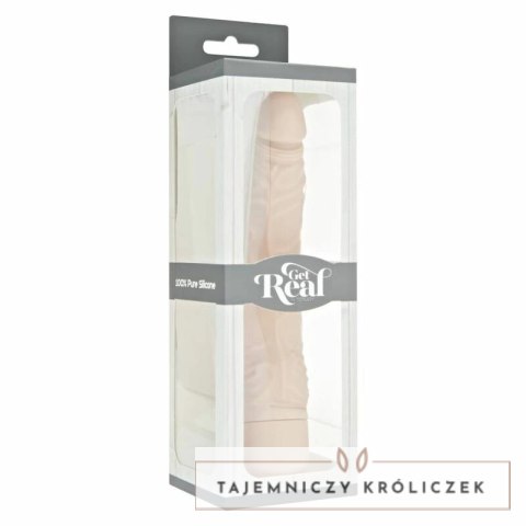 ToyJoy Get Real Classic Slim - smukły model wibrujący, skora naturalna, 21 cm GET REAL