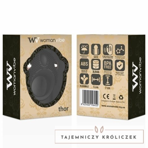 Womanvibe Thor silikonowy pierścień wibracyjny z funkcją masażu 5x7cm WOMANVIBE