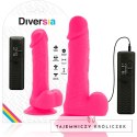 Diversia Elastyczny Model Wibrujący Rożowy 20,5 cm z Przyssawką DIVERSIA