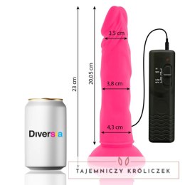 Diversia Flexible Pink Model 23 cm - Intymna Maszyna z Wibracjami i Przyssawką DIVERSIA