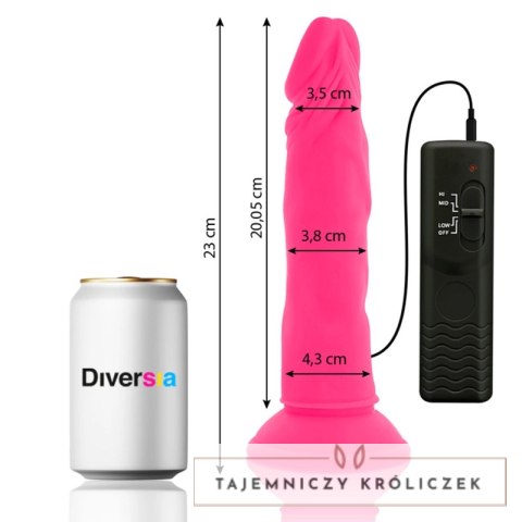 Diversia Flexible Pink Model 23 cm - Intymna Maszyna z Wibracjami i Przyssawką DIVERSIA