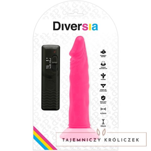 Diversia Flexible Pink Model 23 cm - Intymna Maszyna z Wibracjami i Przyssawką DIVERSIA