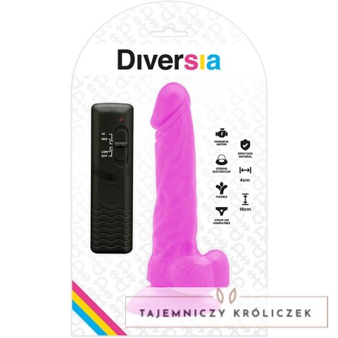 Diversia Model Vibra Violet 18 cm - Elastyczny system z przyssawką DIVERSIA