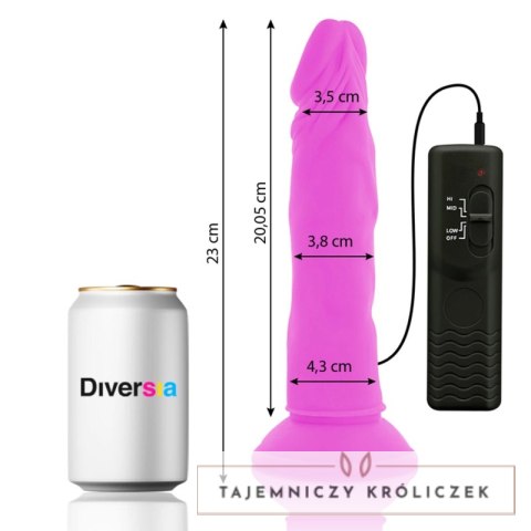 Diversia Model Vibra Violet 23 cm - Elastyczny, Wibrujący, z Przyssawką DIVERSIA