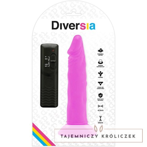 Diversia Model Vibra Violet 23 cm - Elastyczny, Wibrujący, z Przyssawką DIVERSIA