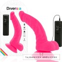 Diversia Wibrujący Model Elastyczny Rożowy 21,5 cm - Przyssawka, Pilot DIVERSIA