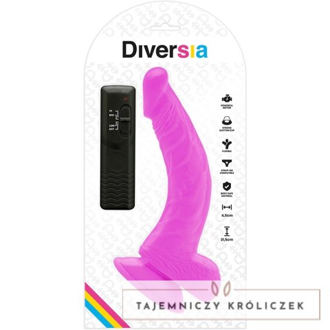 Diversia Wibrujący Model Intymny Elastyczny Fioletowy 21,5 cm TPE DIVERSIA