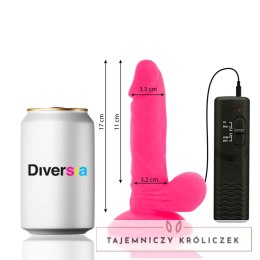 Diversia rożowy model wibrujący z pilotem, elastyczny, 17 cm x 3,3 cm DIVERSIA