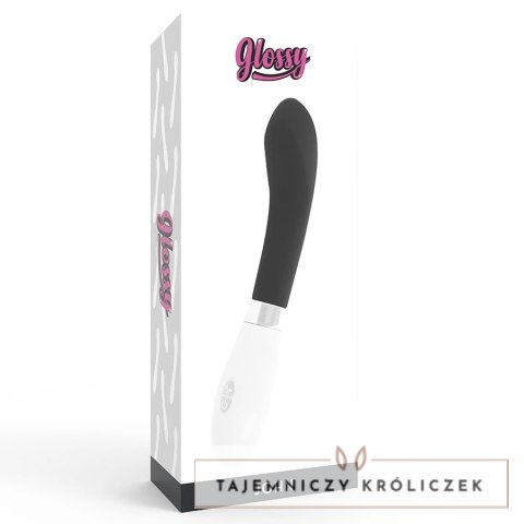 Glossy John Czarny - Wibrator silikonowy, 10 trybow, wodoodporny, 12 cm GLOSSY