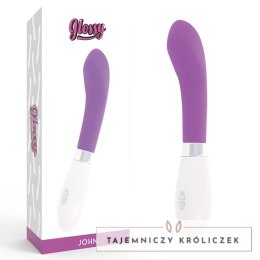 Glossy John - Fioletowy wibrator silikonowy, 10 trybow, 12 cm GLOSSY