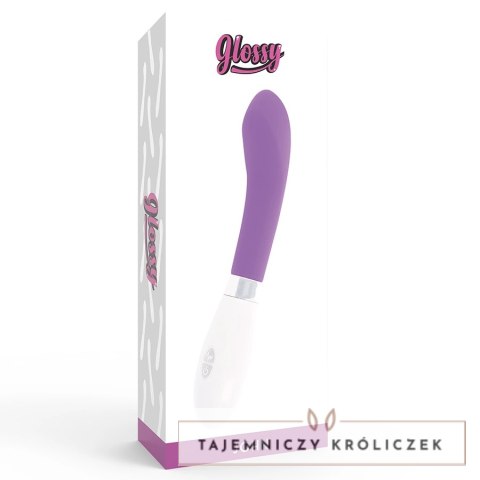 Glossy John - Fioletowy wibrator silikonowy, 10 trybow, 12 cm GLOSSY