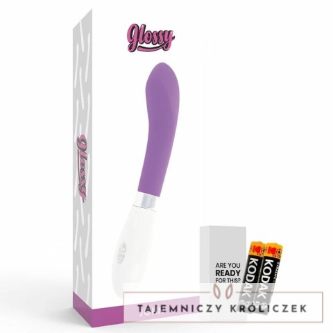 Glossy John - Fioletowy wibrator silikonowy, 10 trybow, 12 cm GLOSSY