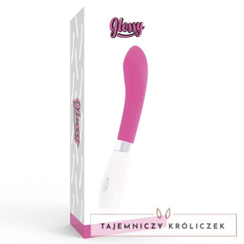 Glossy John - rożowy model wibrujący, silikonowy, 12 cm, 10 trybow GLOSSY