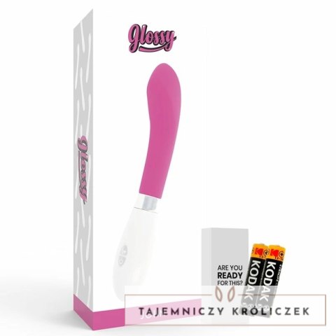 Glossy John - rożowy model wibrujący, silikonowy, 12 cm, 10 trybow GLOSSY