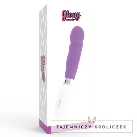Glossy Paul Fioletowy - Wibrujący model silikonowy, 10 trybow, 12 cm GLOSSY