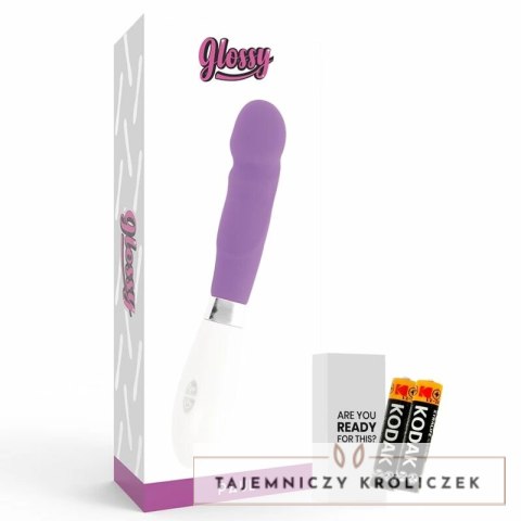Glossy Paul Fioletowy - Wibrujący model silikonowy, 10 trybow, 12 cm GLOSSY