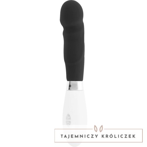 Glossy Paul czarny - wibrujący model silikonowy, 10 trybow, 12 cm GLOSSY