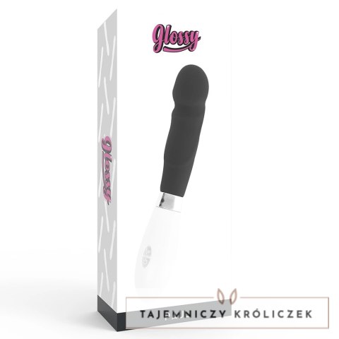 Glossy Paul czarny - wibrujący model silikonowy, 10 trybow, 12 cm GLOSSY