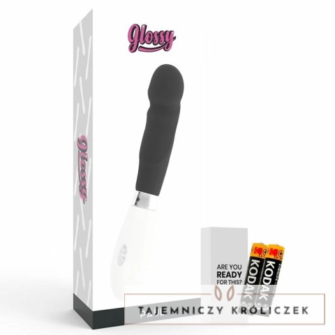 Glossy Paul czarny - wibrujący model silikonowy, 10 trybow, 12 cm GLOSSY