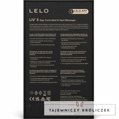 LELO LIV 3 stymulator wibracyjny punktu G niebieski Bluetooth 8 trybow LELO