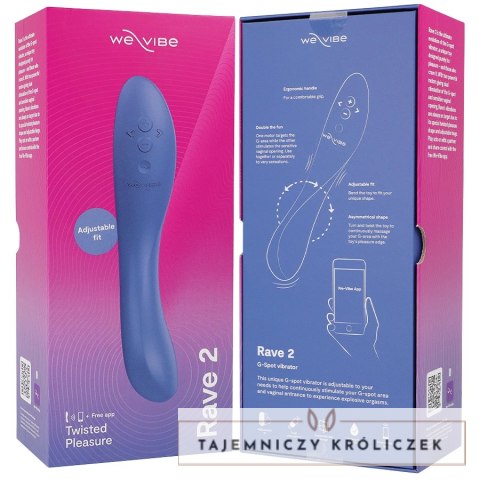 We-Vibe Rave 2 niebieski - wibrator punktowy G, wodoodporny, aplikacja WE-VIBE