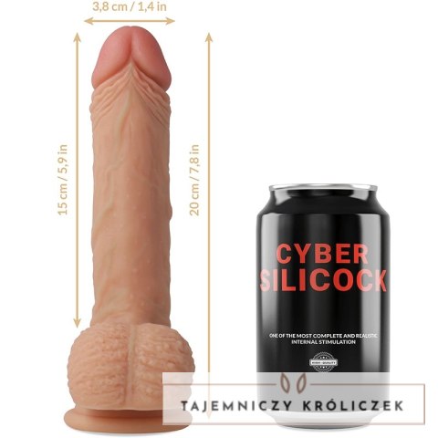 CyberSilicock Freeman System silikonowy 20 cm z uprzężą i 3 pierścieniami CYBER SILICOCK