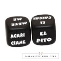 Diablo Picante Zestaw 2 Czarnych Kości Akcji i Części Ciała 25 mm DIABLO