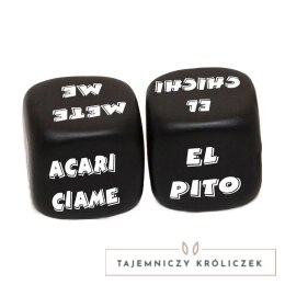 Diablo Picante Zestaw 2 Czarnych Kości Akcji i Części Ciała 25 mm DIABLO