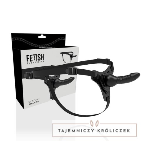 Fetish Submissive Uprząż z silikonowym aplikatorem 16 cm czarna FETISH SUBMISSIVE
