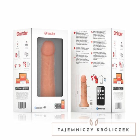 ONINDER Bogota Mini Wibrator 9 Trybow Silikonowy 17,5 cm Naturalny APP ONINDER