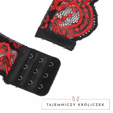 Subblime Komplet Koronkowy Dwuczęściowy Top i Majtki S/M Czerwono-Czarny SUBBLIME