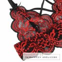 Subblime Komplet Koronkowy Dwuczęściowy Top i Majtki S/M Czerwono-Czarny SUBBLIME