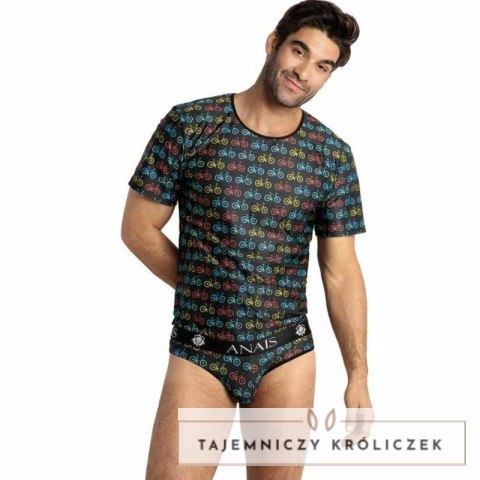ANAIS MEN Benito T-shirt M czarny - elastyczny podkoszulek męski ANAIS MEN