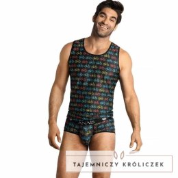 ANAIS MEN Benito Top S czarny - bezrękawnik, elastyczny materiał ANAIS MEN