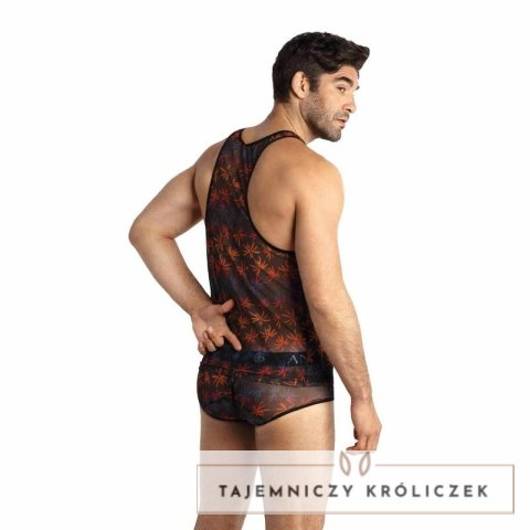 ANAIS MEN CHILL TOP XL czarny bezrękawnik z nadrukiem palm ANAIS MEN