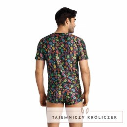 ANAIS MEN Meksyk T-shirt M kwiatowy wzor transparentny ANAIS MEN