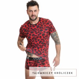 ANAIS MEN Savage T-Shirt S czerwona mikrofibra animal print ANAIS MEN