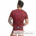ANAIS MEN Savage T-Shirt S czerwona mikrofibra animal print ANAIS MEN