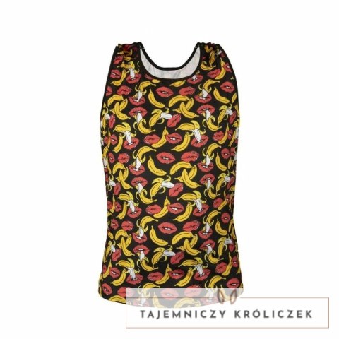 ANAIS MEN Top męski bez rękawow L bananowy motyw lycra ANAIS MEN