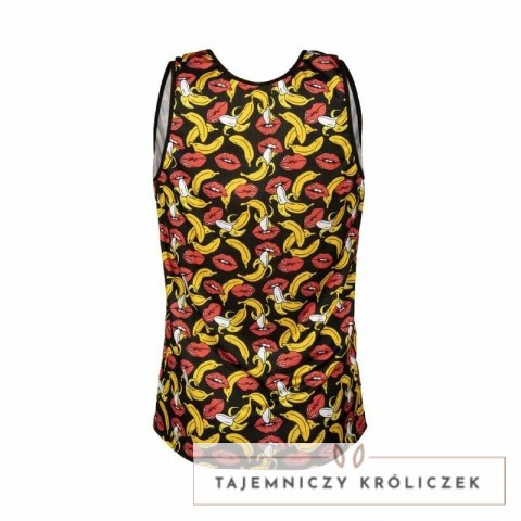ANAIS MEN Top męski bez rękawow L bananowy motyw lycra ANAIS MEN