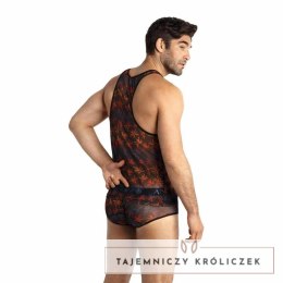 ANAIS Men CHILL Top S Czarny Tulle Kolorowy Nadruk Bezrękawnik ANAIS MEN