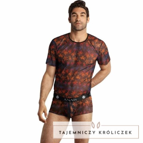 Anais Men Chill T-shirt M Czarny Tiul Kolorowy Nadruk Palmy ANAIS MEN