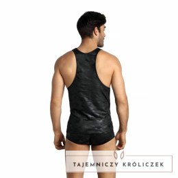 Anais Men Electro Top S czarna mikrofibra bez rękawow, militarny wzor ANAIS MEN