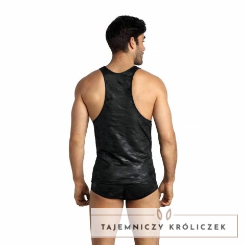 Anais Men Electro Top S czarna mikrofibra bez rękawow, militarny wzor ANAIS MEN